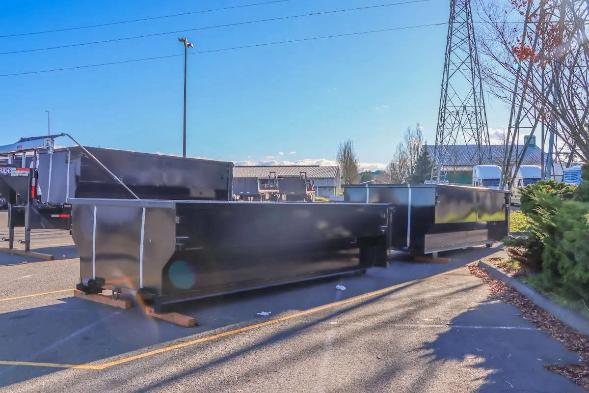 Roll-off dumpster ready for waste disposal at job site for 8 Yard Dumpster Rental in Linthicum